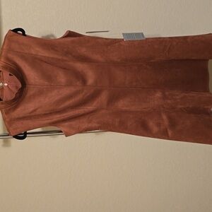 Donna Morgan Pink Sleeveless Suede Microfiber Dress